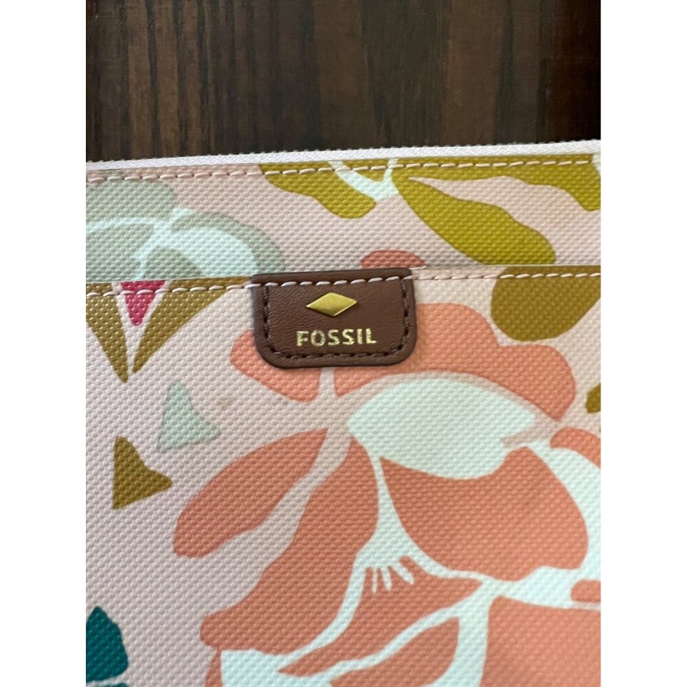 Fossil Mother's Day Large Shopper Tote Shoulder Bag Purse Pink Floral Print - Picture 4 of 11